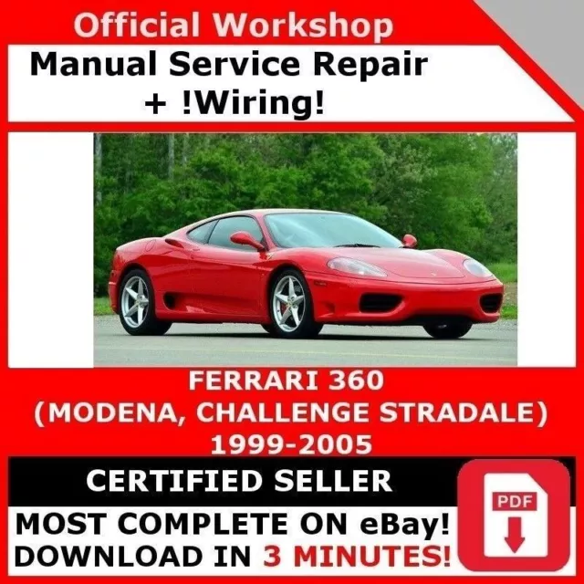 Workshop Service Repair Manual Ferrari 360 Modena, Challenge Stradale 1999-2005