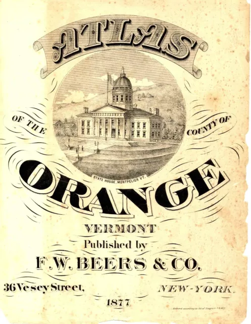 1877 map of Newbury Ctr, Corinth Center, Vermont from Atlas of Orange County, VT 3