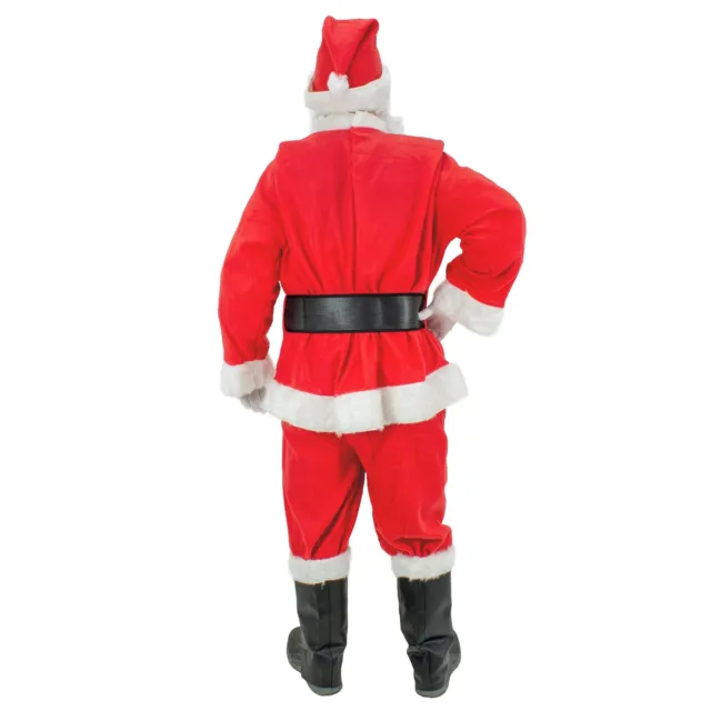 Costume di Babbo Natale per adulti vestito tuta unisex taglia unica 7 pezzi 2