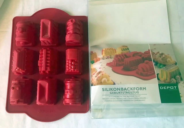 TOP Silikonbackform Geburtstagszug Backform Silikon Kindergeburtstag Eisenbahn