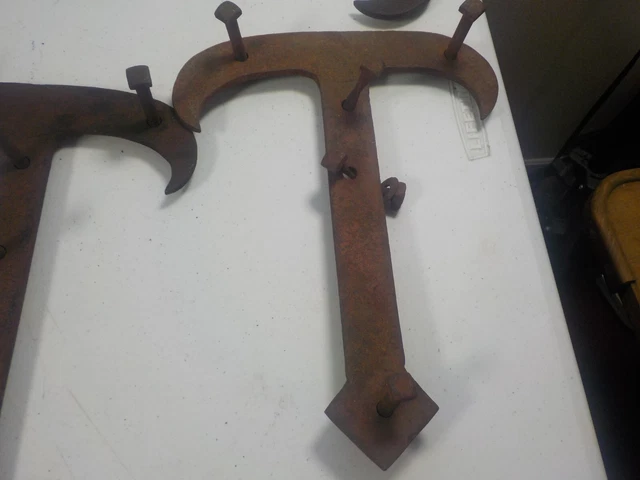 Antique Hand Forged Barn Door Hinges with Origninal Nuts&Bolts