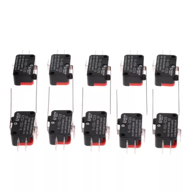 10pcs V-153-1C25 Limit Switches Long Straight Hinge Lever Type SPDT Micro Switch