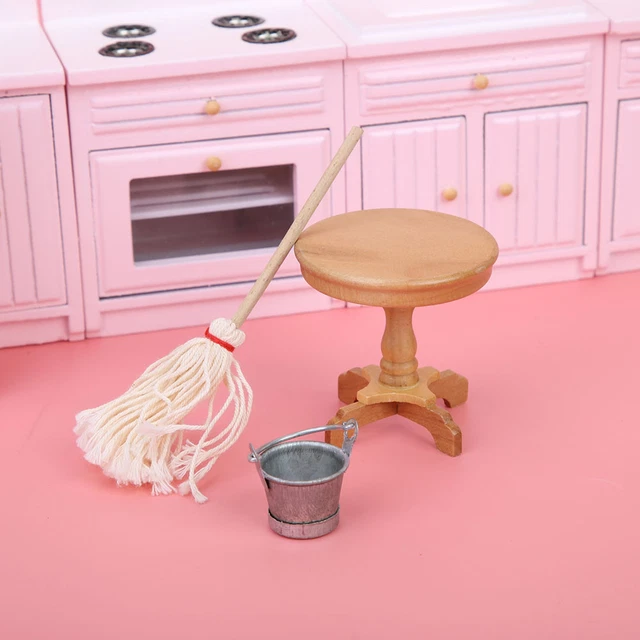 thumbnail interactive-video image 1 of AirAds Dollhouse 1:12 Scale Dollhouse Miniature Accessories Mini Mop... 1 of 11