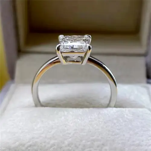2CT Princess Cut Lab-Created Diamond Womens Solitaire Ring 14K White Gold Plated 2