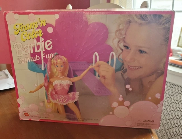 VINTAGE BARBIE FOAM N Color Bathtub Fun Bubbles Playset 1995