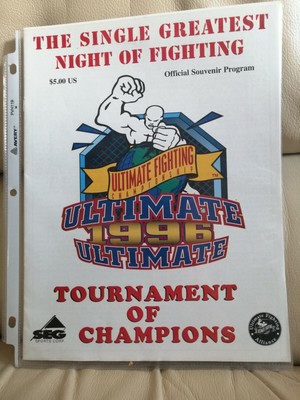 Ultra raro UFC 10 programma eventi ufficiale MMA 1996 UFC RIZIN Coleman Frye Hall 