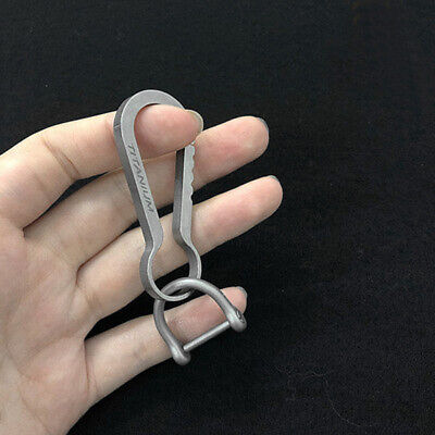 Portable EDC TC4 Titanium Alloy Keychain +D Type Key Ring Hanging Buckle