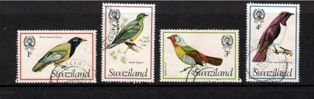 SWAZILAND 1976 BIRDS 4 VALS TO 4c VERY FINE USED STARLIG FINCH PIGEON ORIOLE