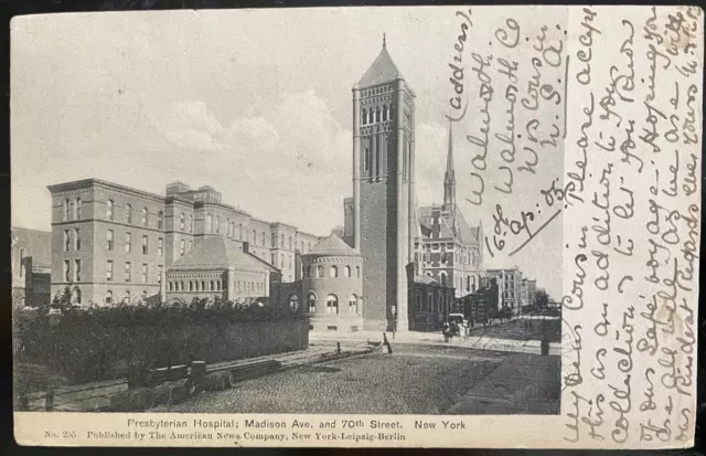 VINTAGE POSTCARD 1905 Presbyterian Hospital, Madison Avenue, New York ...