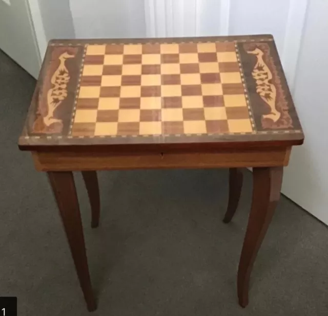 Italian Antique Chess Table  coffee table With Musical Tune Attached