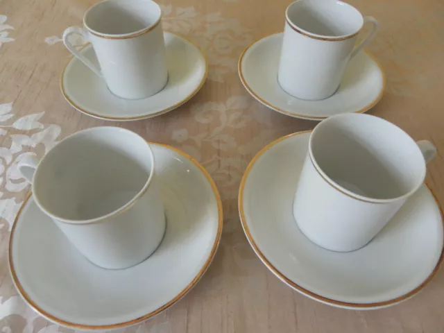 Vintage 1970’s Arzberg Hutschenreuther Germany Porcelain Coffee cups saucers x 4
