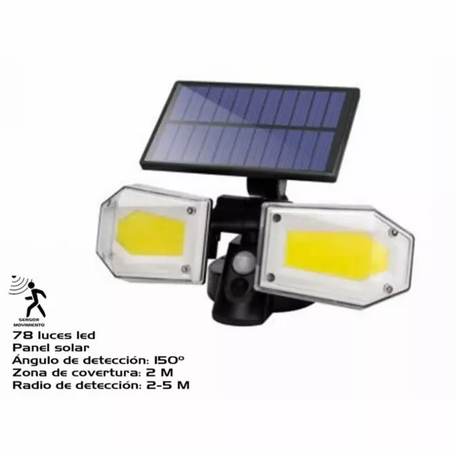 Aplique Solar Exterior Con Sensor 78 Leds (27050)