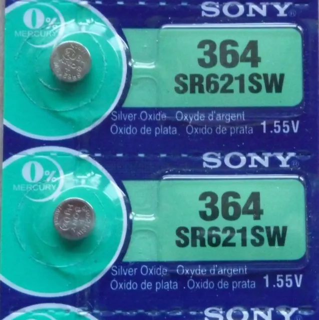 PROMOTION  2 Piles  V364 SONY 1.55V 18mAh SR621SW  SR 621