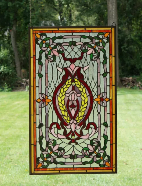 20.5" x 34.75" Stunning Decorative Handcrafted stained glass panel