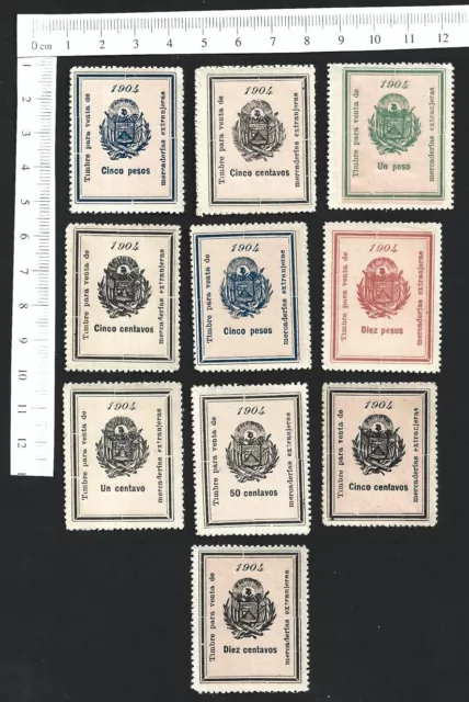 El Salvador 1904 revenue stamps - Foreign Merchandise Tax (10)