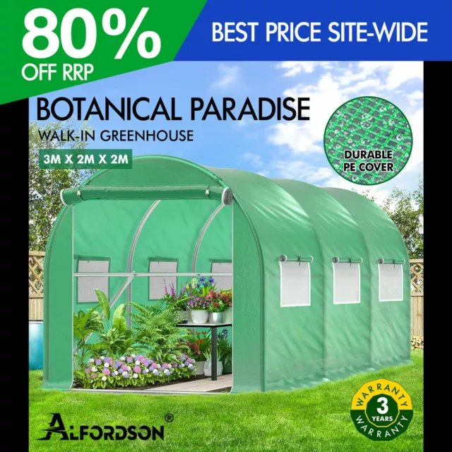 ALFORDSON Greenhouse Dome Shed Walk in Tunnel Plant Garden Storage Cover 3x2x2M