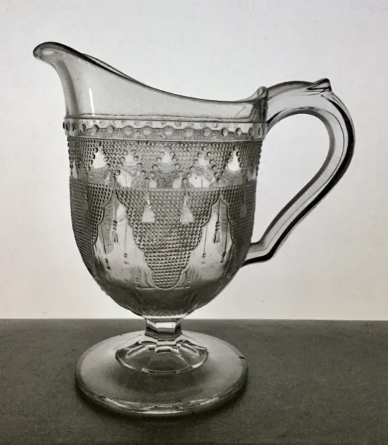 EAPG Antique DOYLE & CO. No. 30 LACE Clear Glass Creamer Cream Pitcher