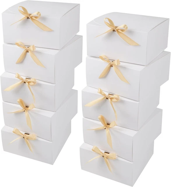 Gift Boxes White, 10 Pack 20X20X10Cm Large Gift Box with Lid, Bridesmaid Proposa Gift Boxes White, 10 Pack 20X20X10Cm Large Gift Box with Lid, Bridesmaid Proposa