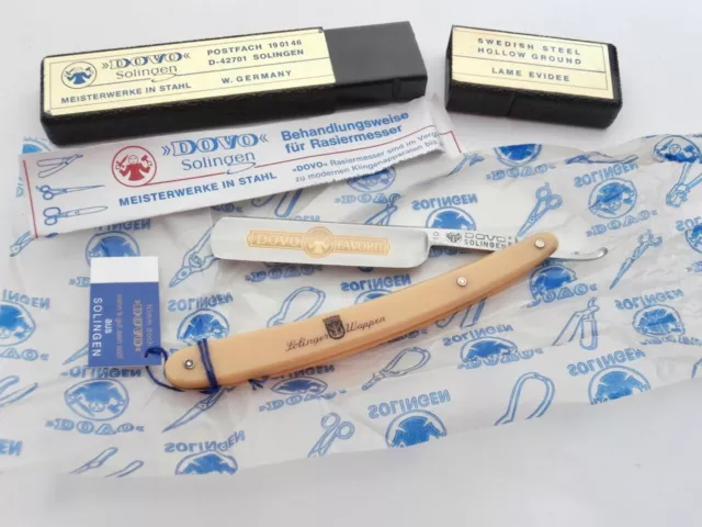 DOVO FAVORIT Bracht Solingen Rasiermesser 4/8" Straight Razor 10 Rasoir Coupe!