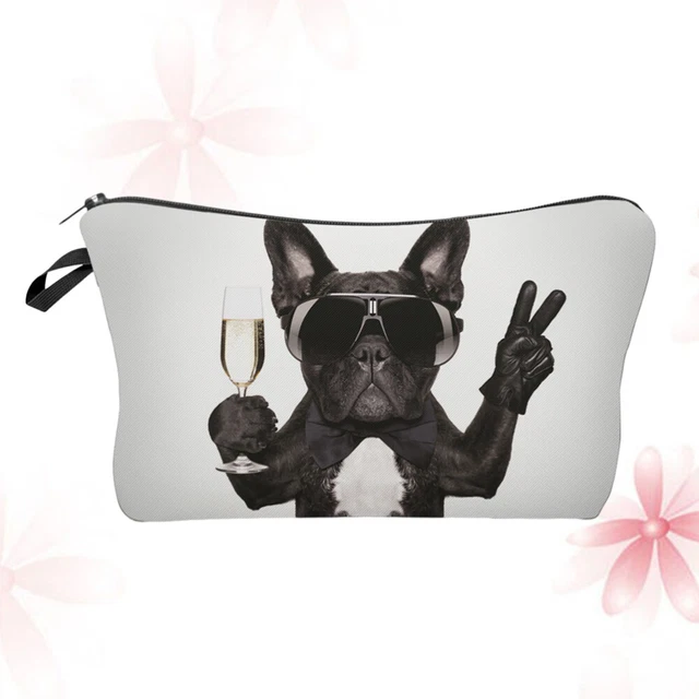1 pieza Mujeres Bolso de Maquillaje Cosméticos Pounch Bolso de Mano Impresión Impermeable Cremallera Cartera