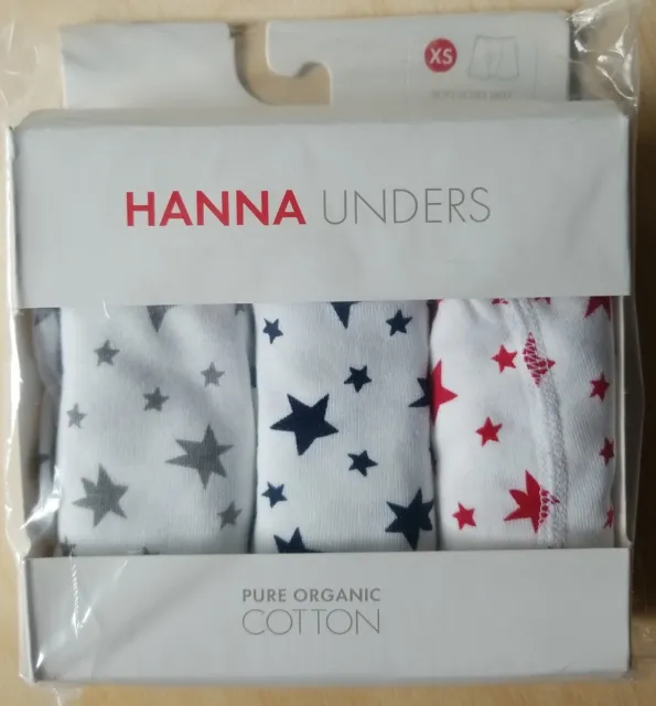 NWT Hanna Andersson Unders Boxer Briefs RED NAVY GRAY STARS Underwear XS 80 90
