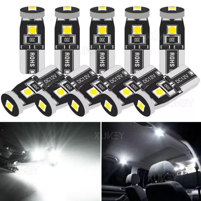 10x 12V LED T10/501 Lampe weiß CANBUS Innenraumbeleuchtung Glassockel Licht 194