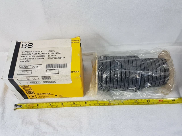 Garlock 41288-4016 Compression Packing 1/4-inch profile 8m length 0.45kg Unused