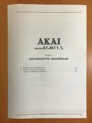 ORIGINALI service manual AKAI at-m11/l 