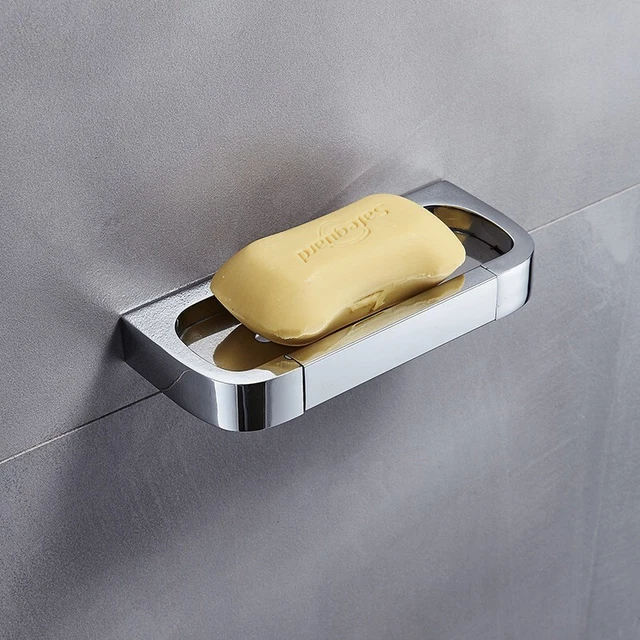 Chrome Bathroom Soap Holder Sponge Rack Wall Mounted Soap Dish Basket Brass