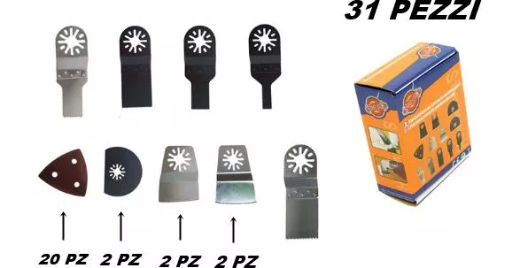 Set Di 31 Accessori Strumenti Per Utensile Multifunzione Oscillante Multi Tool