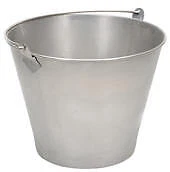 Vestil BKT-SS-325 Stainless Steel Bucket, 10" Depth, 3.25 gallon, 88lb Capacity