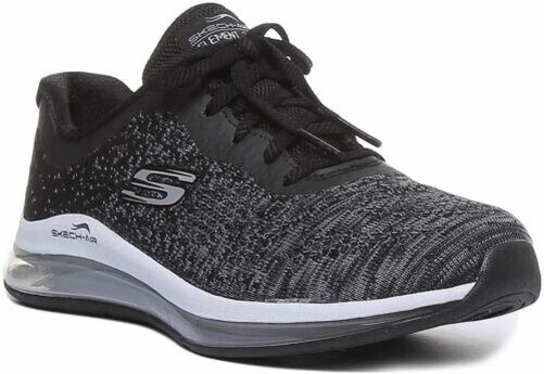 SKECHERS Skech-Air Ele 2 Femme Lacet Maille Baskets en Noir Blanc UK 3 - 8
