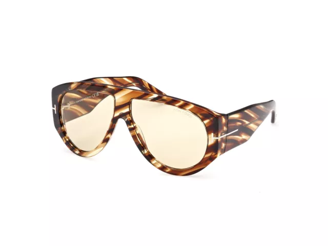 TOM FORD Lunettes de Soleil FT1044 Bronson  56E Havana Marron Hommes