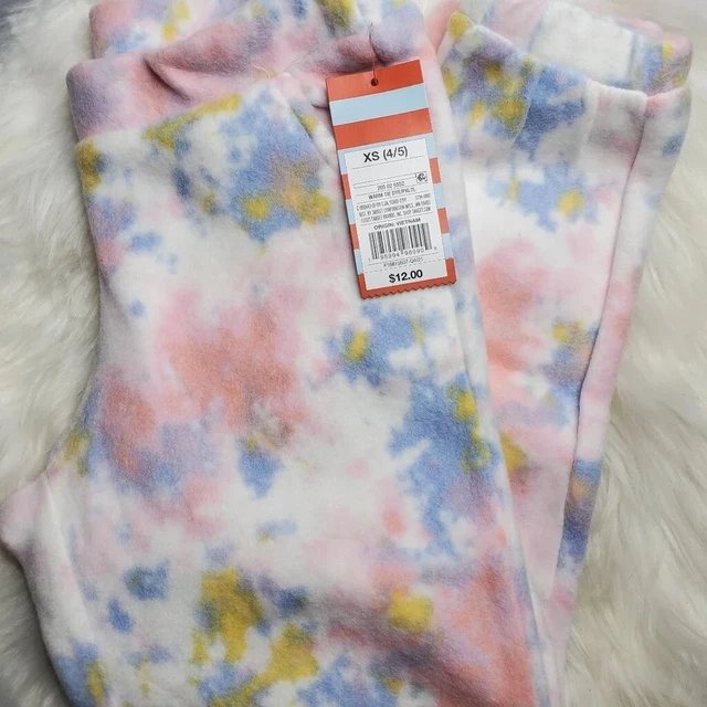 Cat & Jack Girls 'Warm Tie-Dye Pants, XS 4/5