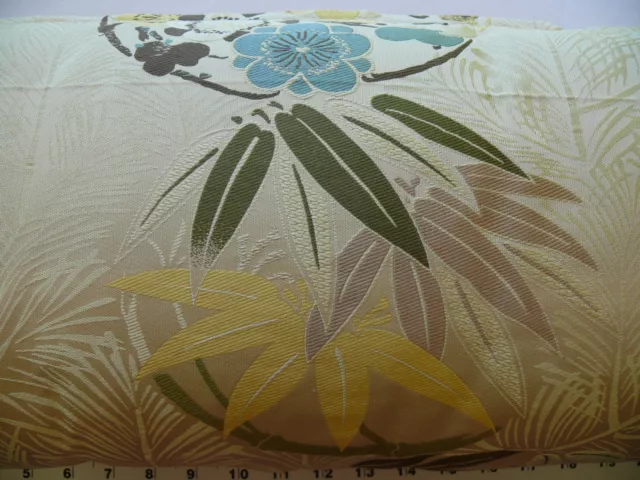 100%Silk Kravet Coutour Imperial Kimono Ivory White Pillow 24X11" #1507