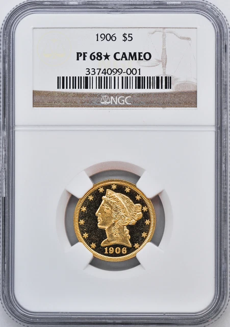 1906 Liberty $5 Ngc Pr 68 Cam
