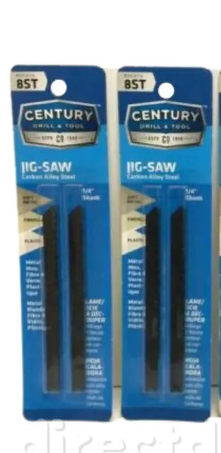 Century Drill&Tool 06808 8ST Jig-Saw Carbon Alloy Steel Saw Blades Pack of 2
