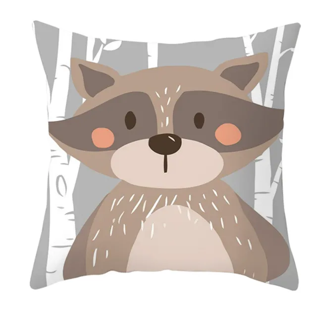 Pillow Case Eye-catching Easy to Clean Animal Pattern Cushion Cover Portable