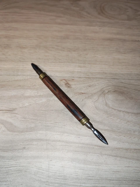 Écrin Ancien En Bois Gainé Pour Porte-plume/stylo Plume - Mention OR, Fin XIXème Siècle - Occasion