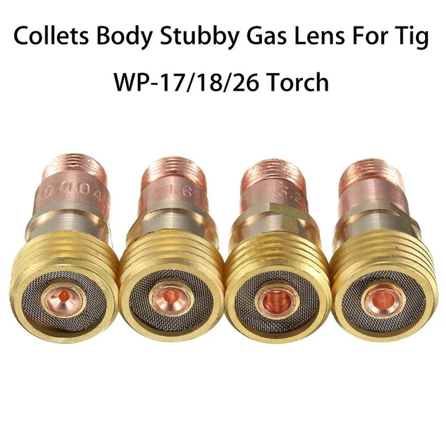 Fit For Tig WP 17 18 26 Torch Brass Collets Body Stubby Gas Lens Connector