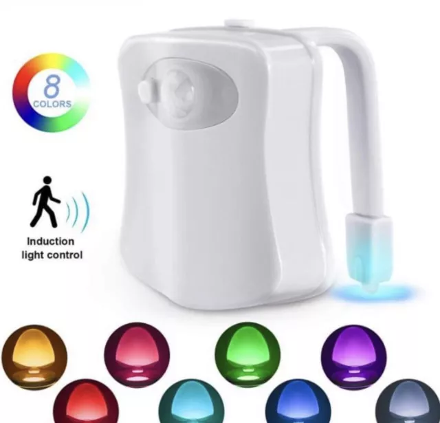 BRELONG Toilet Night light Smart Bathroom Human Motion 8 Colors Automatic 2