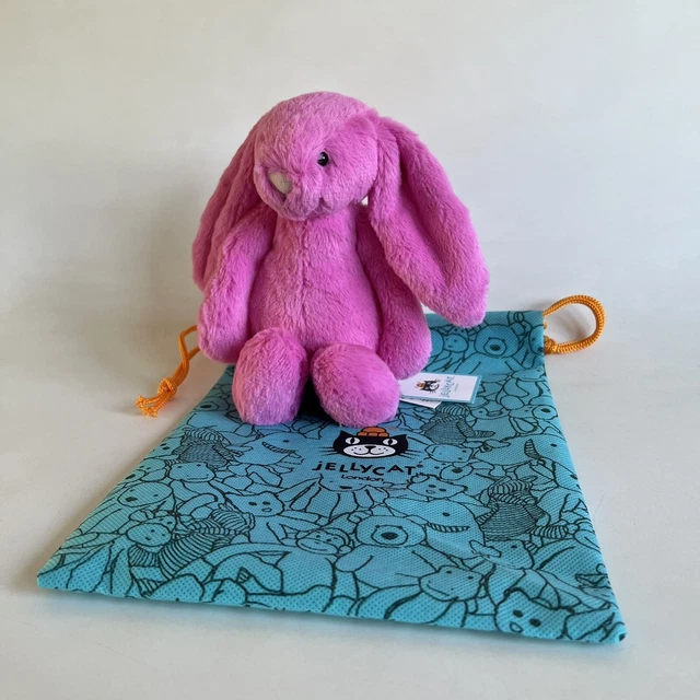 JELLYCAT LITTLE BASHFUL Hot Pink Bunny Rabbit Soft Toy Plush With Tag