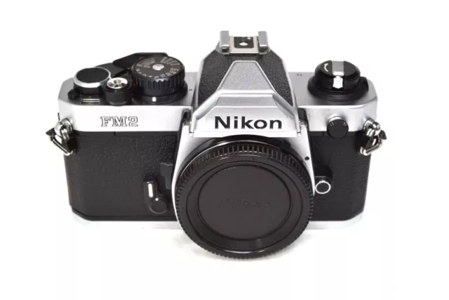 [MINT] Nikon NEW FM2 FM2N Silver 35mm Film Camera Body SLR Cap From JAPAN #13001 2
