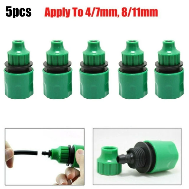 5 Plastica Giardino Acqua Tubo Veloce Connettore Micro Irrigazione Adattatore