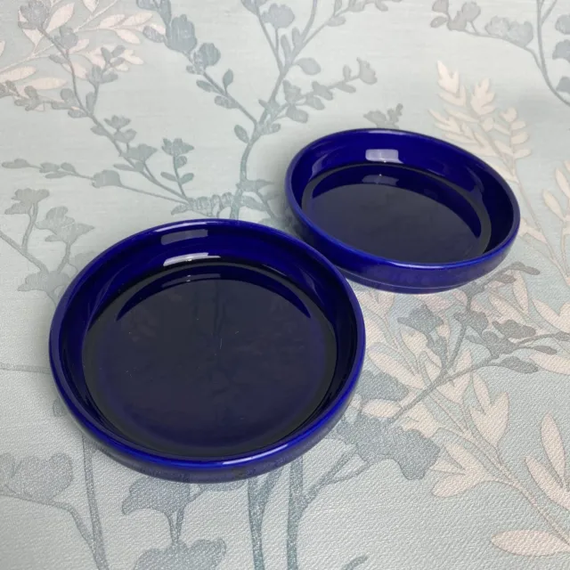 Dudson Vitrified Artisan Small Blue Vintage Dish ~ Pair ~ Approx 10.5cm Diameter