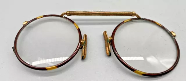 Lese-Brille Augengläser Kneifer Nachlass Monokel Vergoldet Vintage EN-GEEP