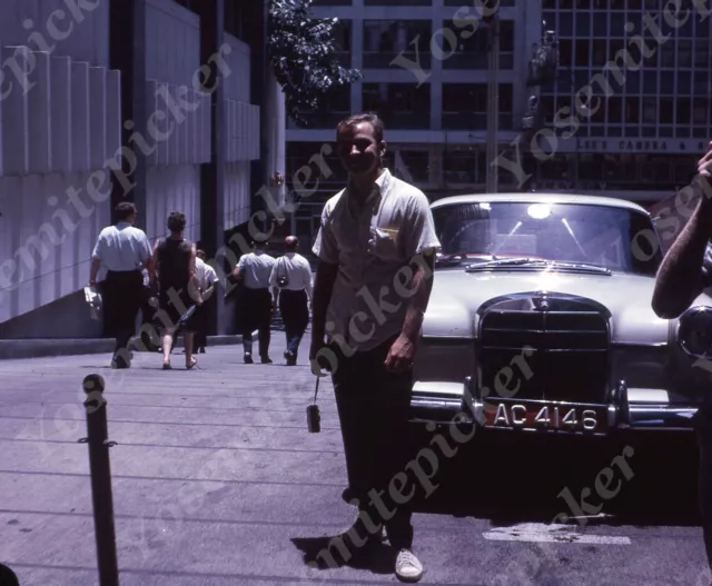 Sl69 Original slide 1967 Hong Kong downtown cars 203a