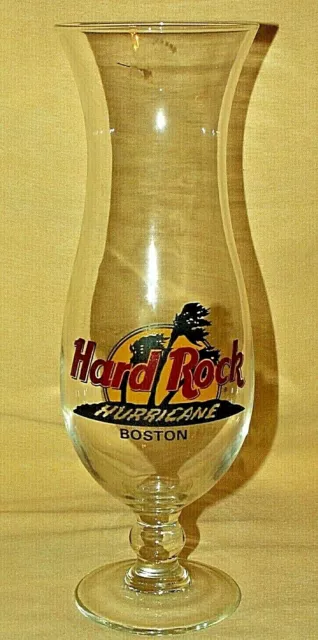 Hard Rock Cafe Hurricane Glass Barware Beverage Cocktail Boston Massachusetts.