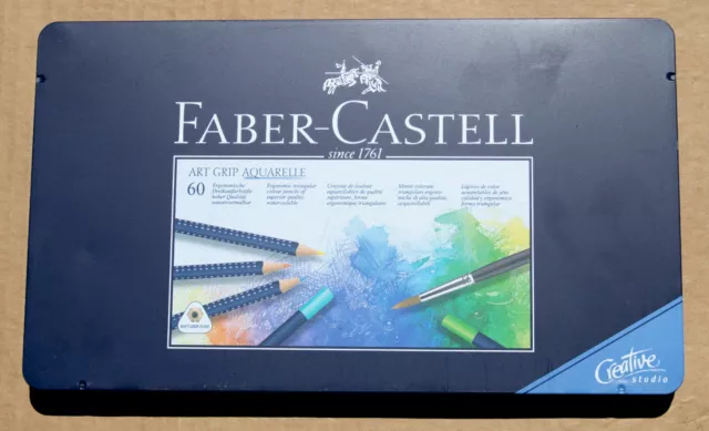 Faber Castell Art Grip Aquarelle Watercolour Pencils - 60 Colour Tin