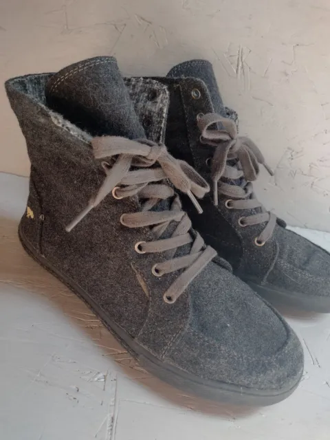 Rocket Dog BOHO Canvas Gray Cuffed Causal Lace Up Sneakers Shoes High Top 7.5